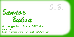 sandor buksa business card